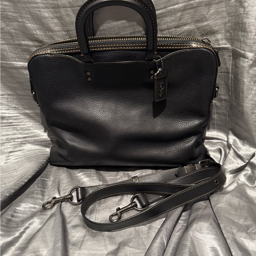 Coach Rogue Slim Briefcase Black